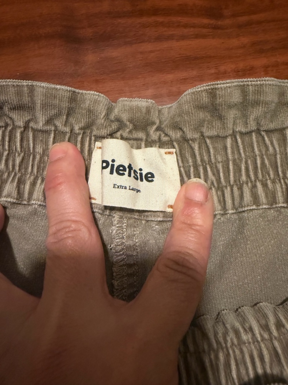 Pietsie Elastic-Waist Corduroy Capris in Taupe - Picture 3 of 9